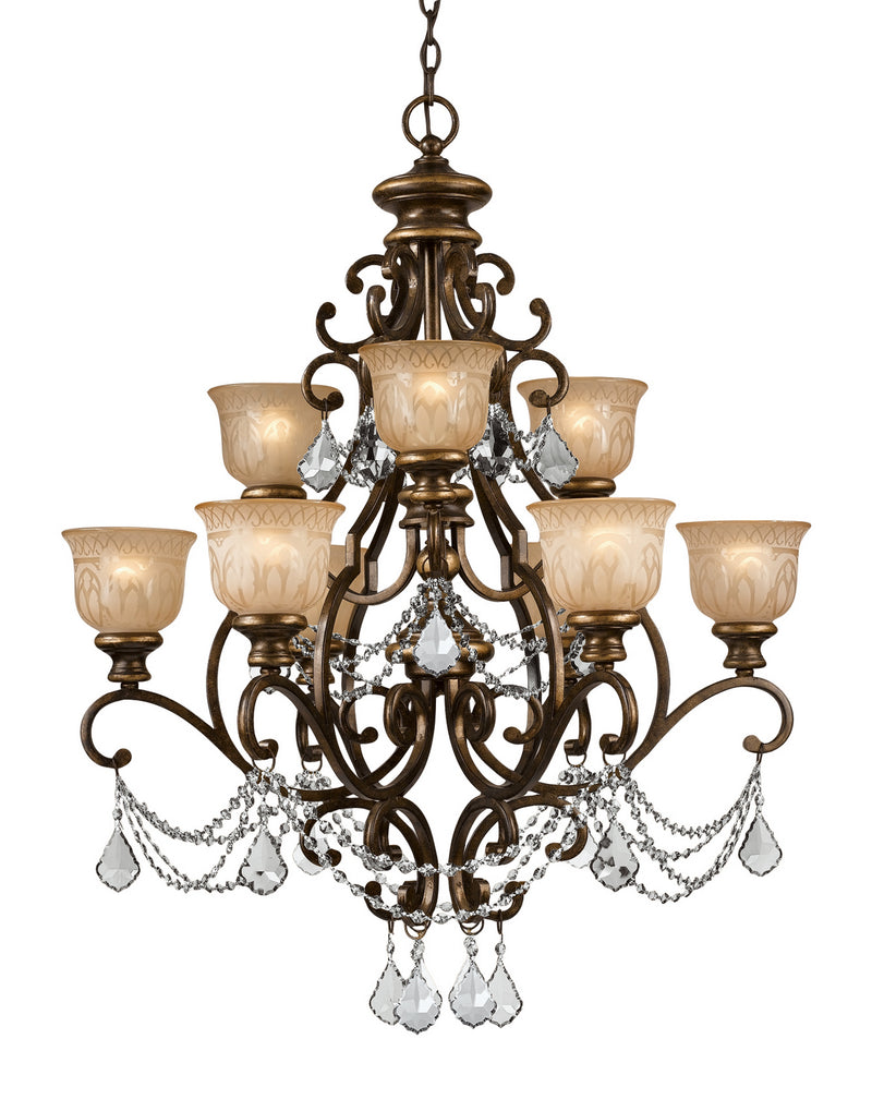 Crystorama 7509-BU-CL-MWP Norwalk Nine Light Chandelier Bronze Umber Main Image.jpg