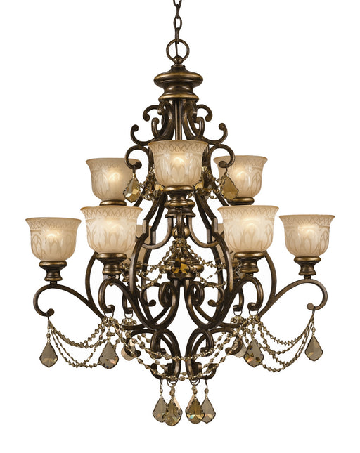 Crystorama 7509-BU-GT-MWP Norwalk Nine Light Chandelier Bronze Umber Main Image.jpg