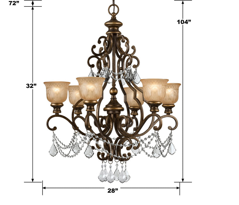 Crystorama 7516-BU-CL-MWP Norwalk Six Light Chandelier Bronze Umber Alternate Image.jpg