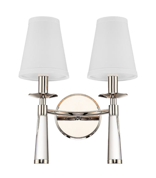 Crystorama 8862-PN Baxter Two Light Wall Sconce Polished Nickel Main Image.jpg
