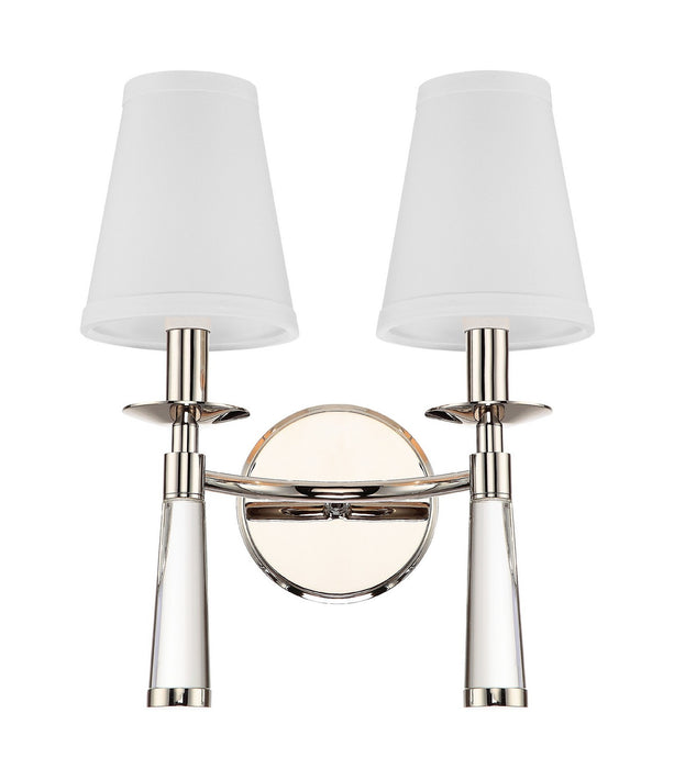 Crystorama 8862-PN Baxter Two Light Wall Sconce Polished Nickel Main Image.jpg