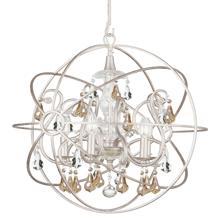 Crystorama 9026-OS-GS-MWP Solaris Five Light Chandelier Olde Silver Main Image.jpg