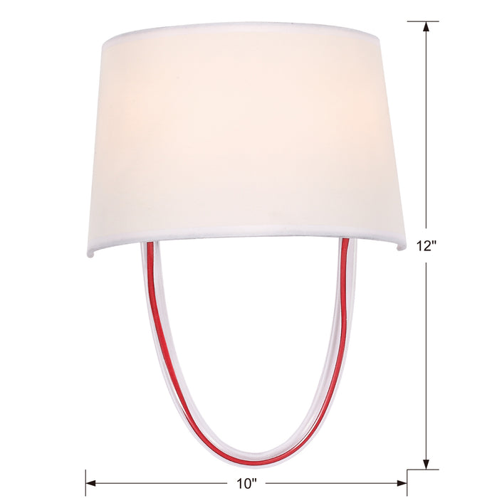 Crystorama 9902-RD-CL Stella Two Light Wall Sconce Polished Chrome / Red Cord Alternate Image.jpg