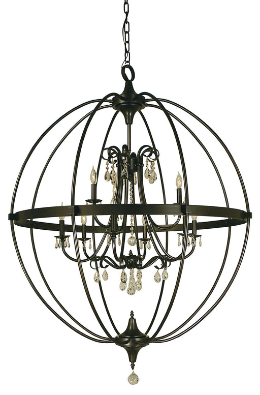 Framburg 1070 MB Compass Nine Light Foyer Chandelier, Mahogany Bronze Main Image.jpg