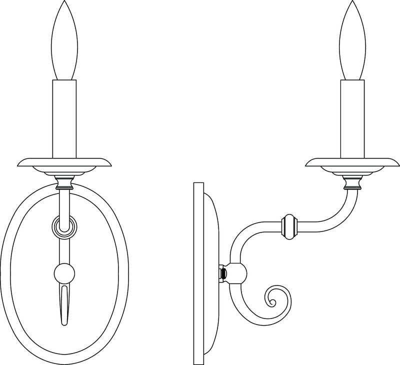 Framburg 2371 AB Jamestown One Light Wall Sconce, Antique Brass Main Image.jpg