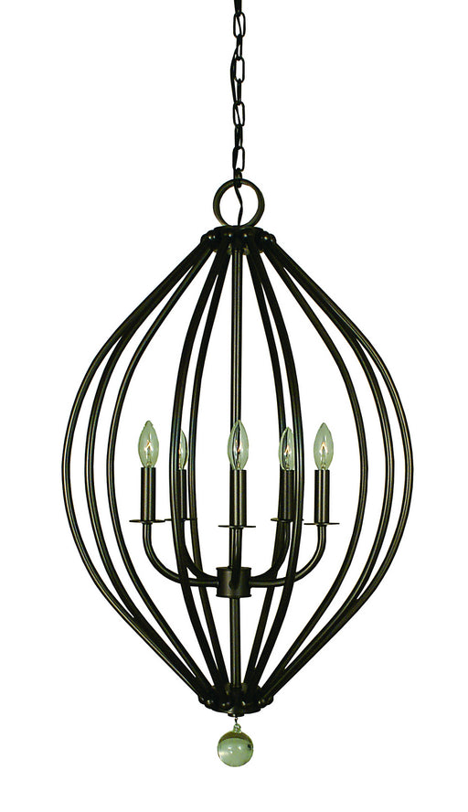 Framburg 4345 MB Dewdrop Five Light Chandelier, Mahogany Bronze Main Image.jpg