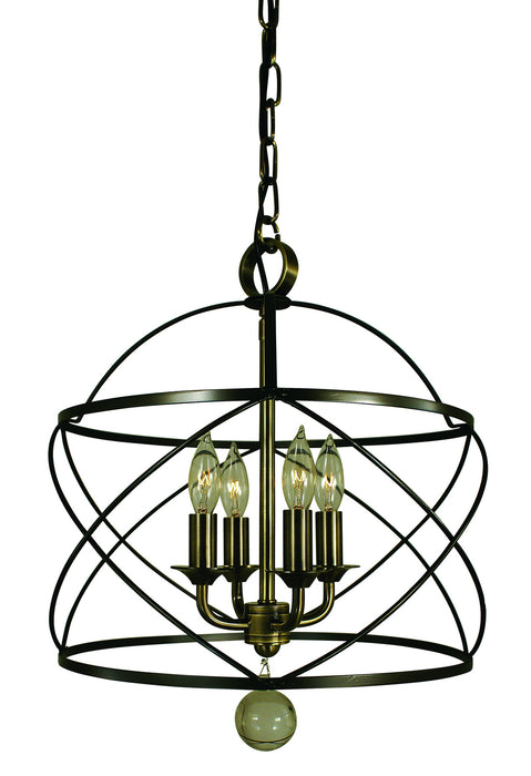 Framburg 4414 MB/AB Nantucket Four Light Chandelier, Mahogany Bronze and Antique Brass Main Image.jpg