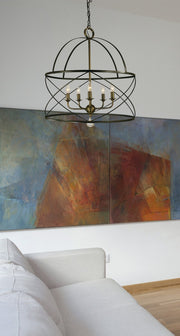 Framburg 4415 MB/AB Nantucket Five Light Chandelier, Mahogany Bronze and Antique Brass Alternate Image.jpg