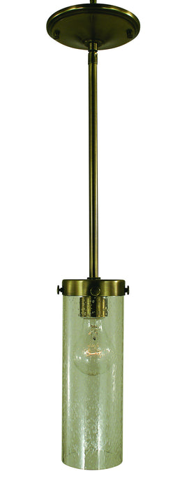 Framburg 4432 AB/C Hammersmith One Light Pendant, Antique Brass with Clear Glass Main Image.jpg