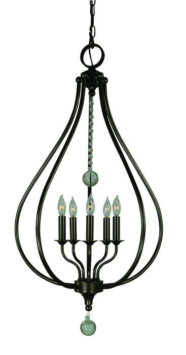 Framburg 4445 MB Dewdrop Five Light Pendant, Mahogany Bronze Main Image.jpg