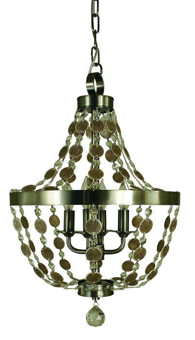 Framburg 4484 BN Naomi Four Light Chandelier, Brushed Nickel Main Image.jpg