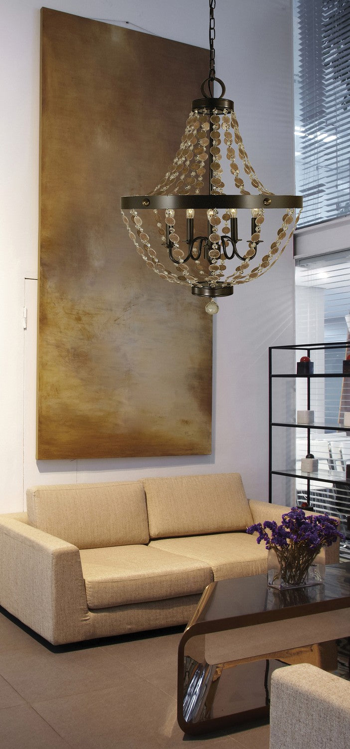 Framburg 4485 MB Naomi Five Light Chandelier, Mahogany Bronze Alternate Image.jpg