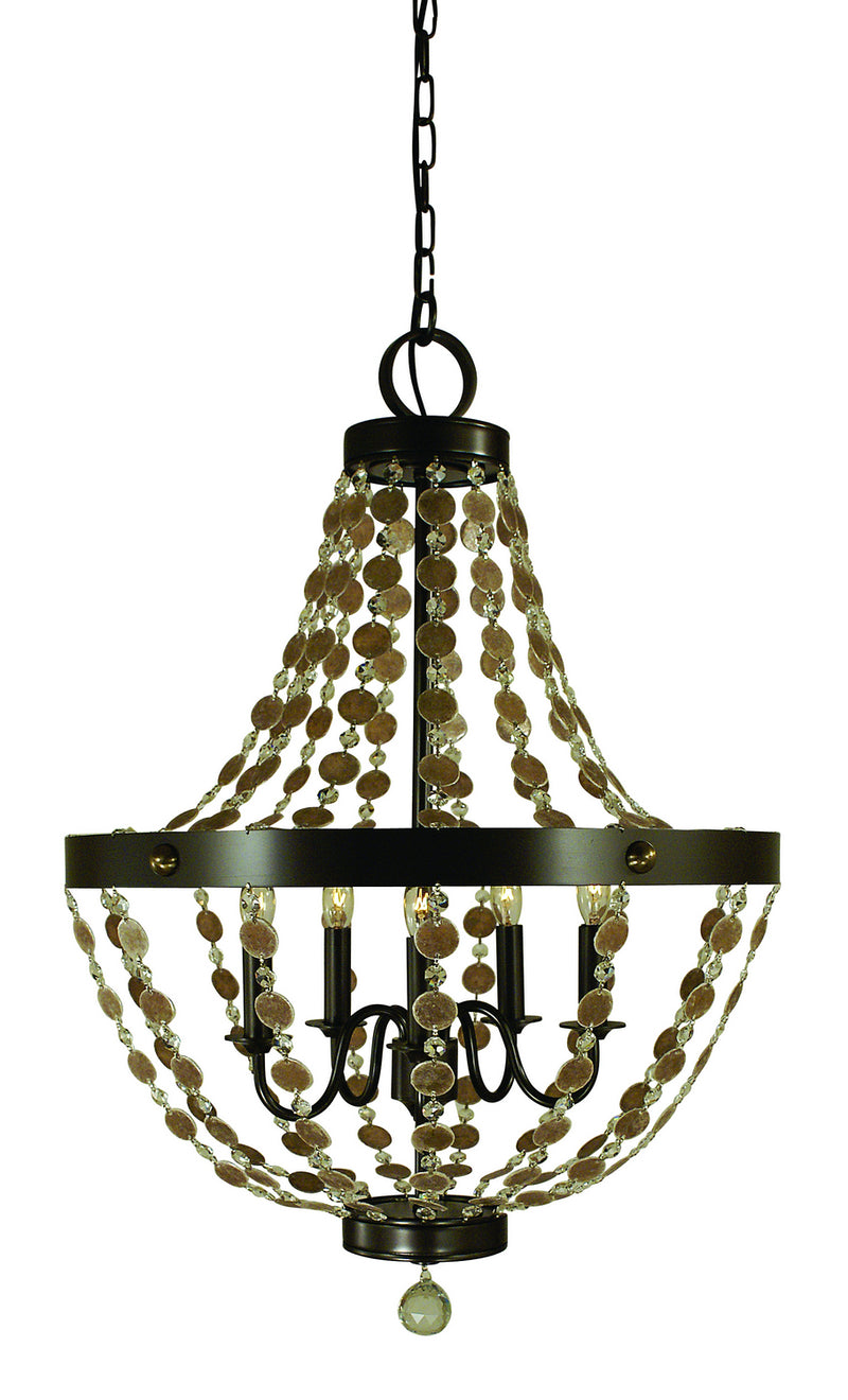 Framburg 4485 MB Naomi Five Light Chandelier, Mahogany Bronze Main Image.jpg