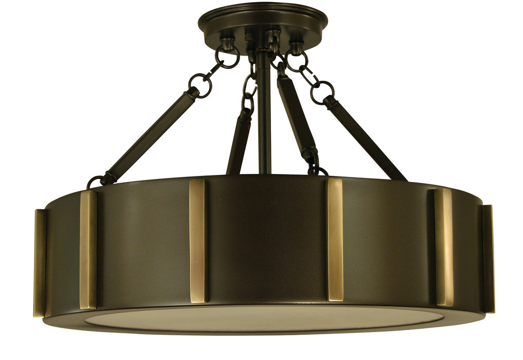 Framburg 4592 MB/AB Pantheon Four Light Flush / Semi-Flush Mount, Mahogany Bronze with Antique Brass Main Image.jpg