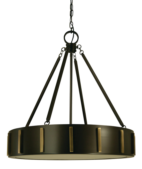 Framburg 4594 MB/AB Pantheon Four Light Pendant, Mahogany Bronze with Antique Brass Main Image.jpg