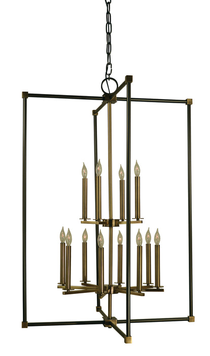 Framburg 4610 MB/AB Lexington 12 Light Foyer Chandelier, Mahogany Bronze with Antique Brass Main Image.jpg