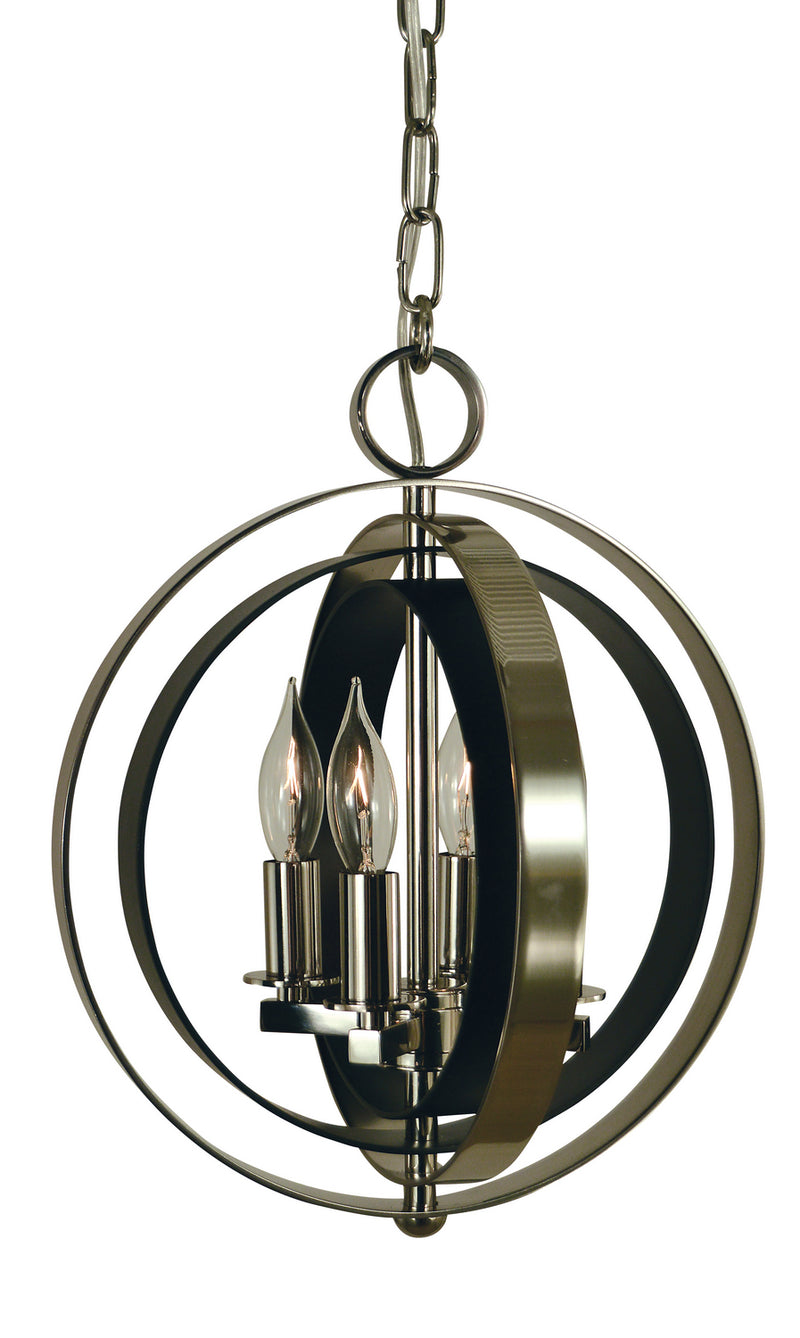 Framburg 4650 PN/MBLACK Constellation Four Light Chandelier, Polished Nickel with Matte Black Main Image.jpg