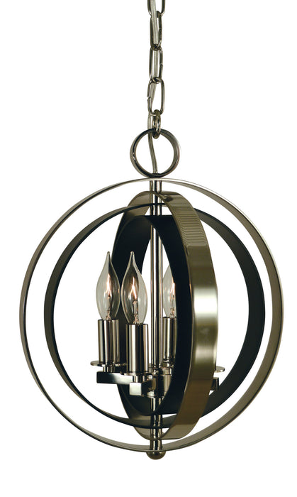 Framburg 4650 PN/MBLACK Constellation Four Light Chandelier, Polished Nickel with Matte Black Main Image.jpg