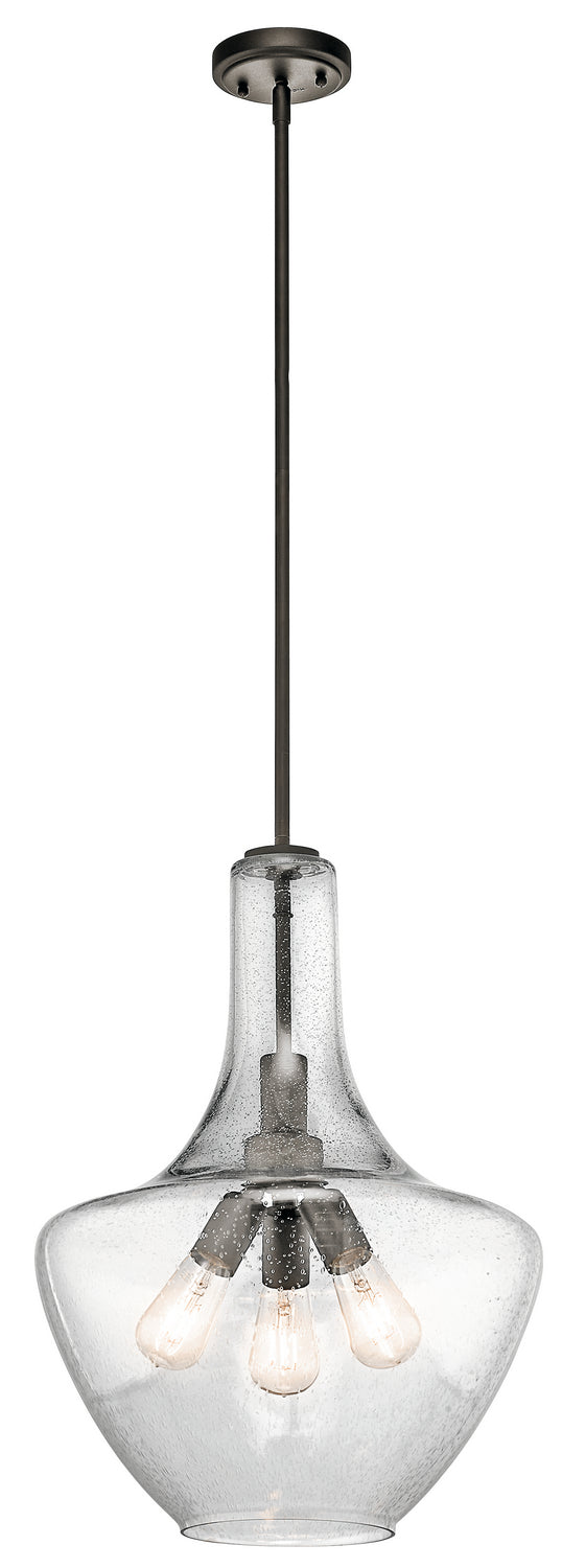 Kichler 42190OZ Three Light Pendant, Olde Bronze