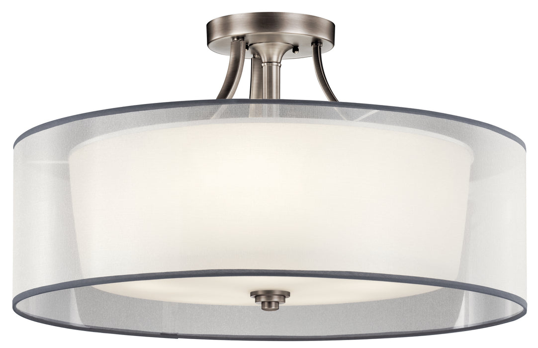 Kichler 42399AP Lacey Five Light Semi Flush Mount, Antique Pewter Main Image.jpg