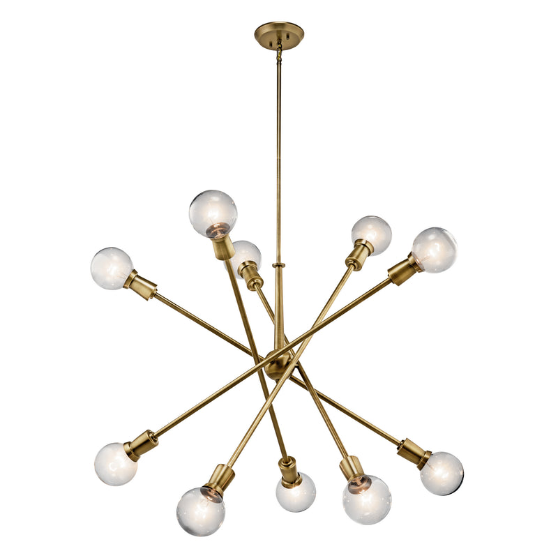 Kichler 43119NBR Ten Light Chandelier, Natural Brass (2)