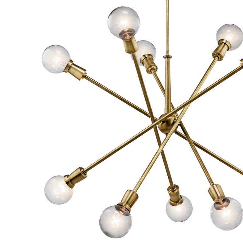 Kichler 43119NBR Ten Light Chandelier, Natural Brass (4)