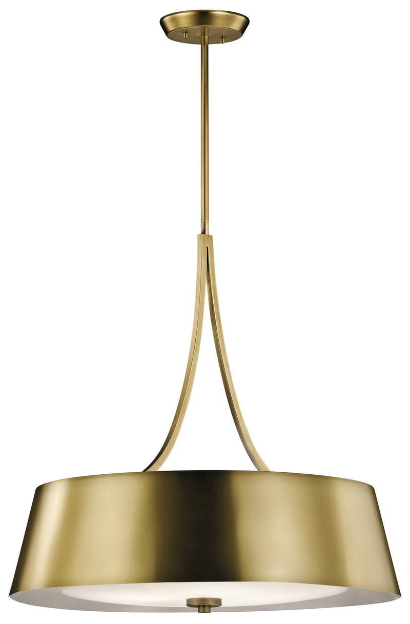 Kichler 43742NBR Four Light Chandelier, Natural Brass