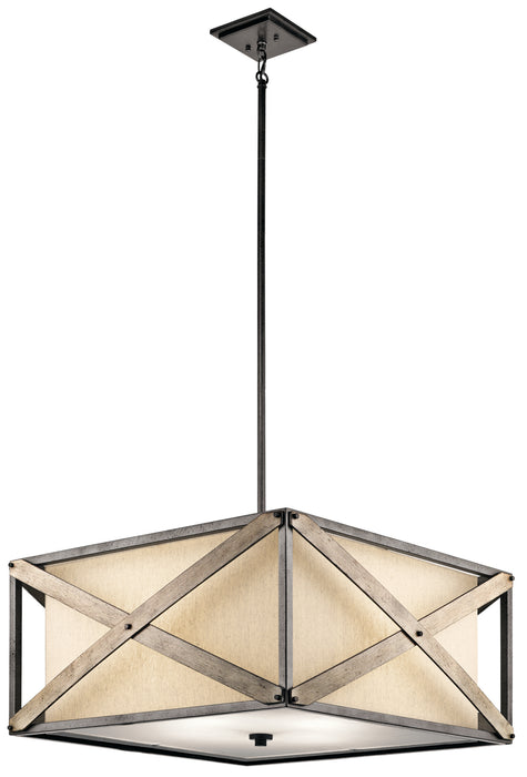 Kichler 43776AVI Cahoon Four Light Pendant/Semi Flush Mount, Anvil Iron Main Image.jpg