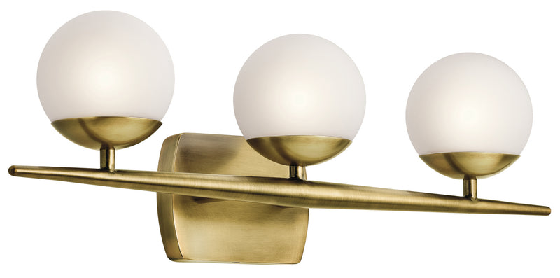 Kichler 45582NBR Three Light Bath, Natural Brass