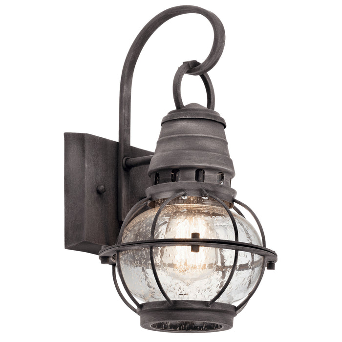 Kichler 49627WZC Bridge Point One Light Outdoor Wall Mount, Weathered Zinc Main Image.jpg