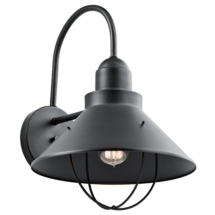 Kichler 9142BK Seaside One Light Outdoor Wall Mount, Black Main Image.jpg