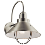 Kichler 9142NI One Light Outdoor Wall Mount, Brushed Nickel