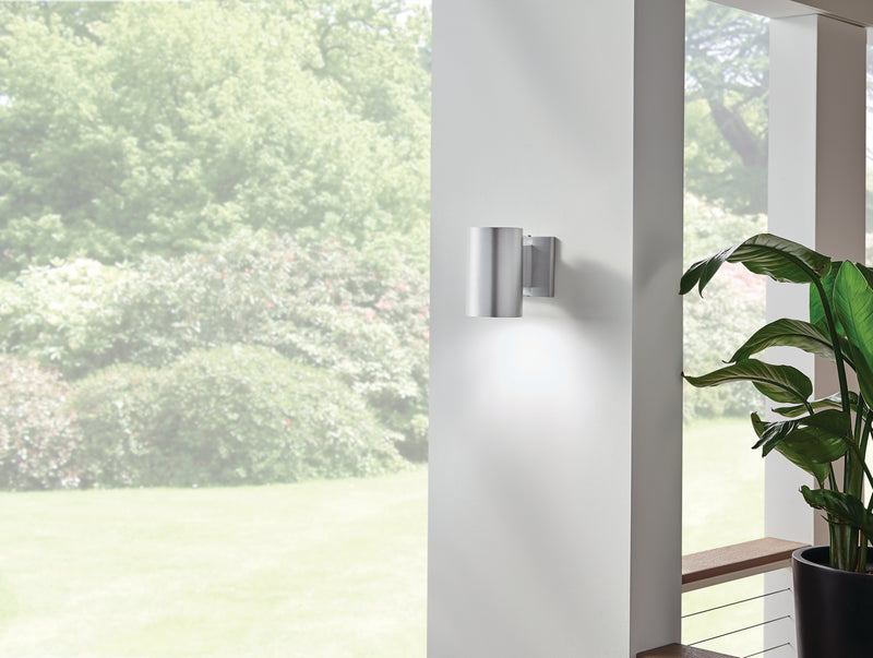 Kichler 9234BA One Light Outdoor Wall Mount, Brushed Aluminum (2)