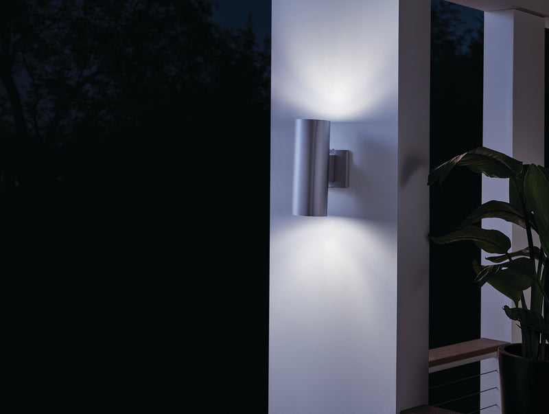Kichler 9244BA Two Light Outdoor Wall Mount, Brushed Aluminum (4)