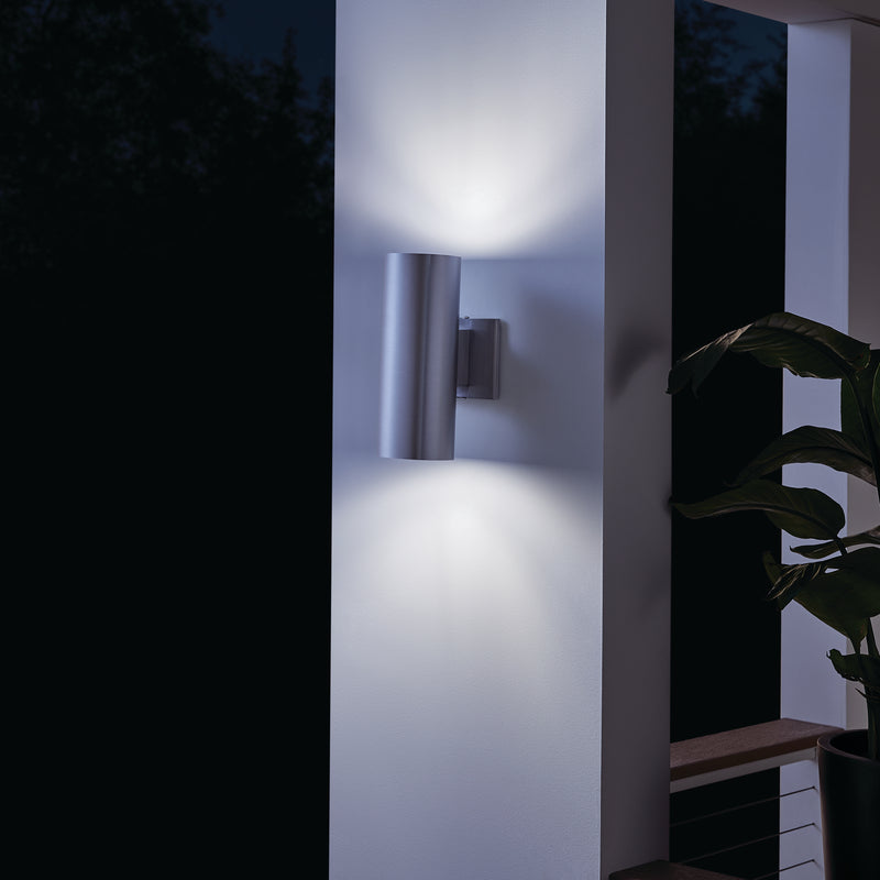 Kichler 9244BA Two Light Outdoor Wall Mount, Brushed Aluminum (5)
