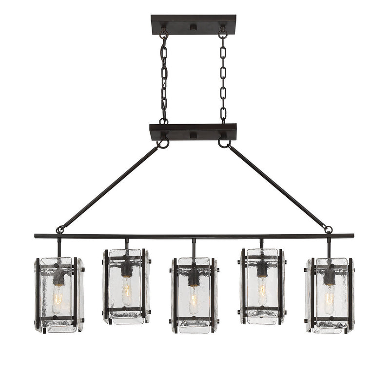 Savoy House 1-3043-5-13 Five Light Linear Chandelier, English Bronze