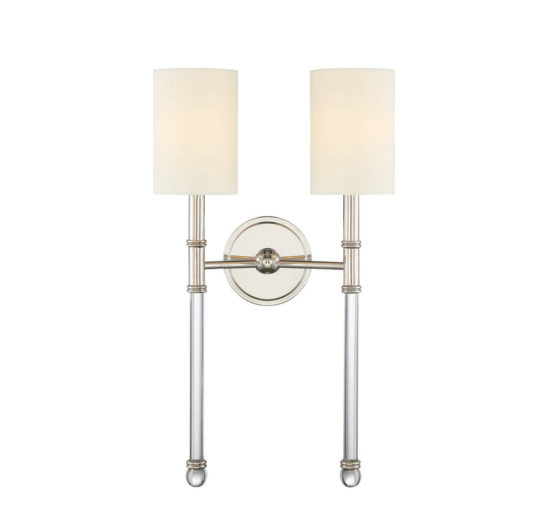 Savoy House 9-103-2-109 Two Light Wall Sconce, Polished Nickel (2)