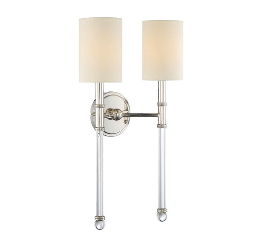 Savoy House 9-103-2-109 Two Light Wall Sconce, Polished Nickel
