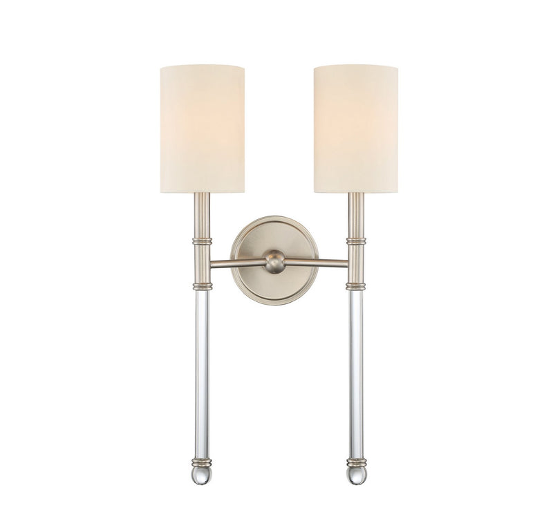 Savoy House 9-103-2-SN Two Light Wall Sconce, Satin Nickel (2)