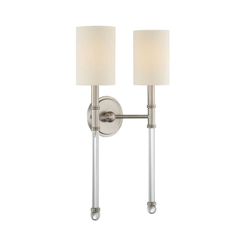 Savoy House 9-103-2-SN Two Light Wall Sconce, Satin Nickel