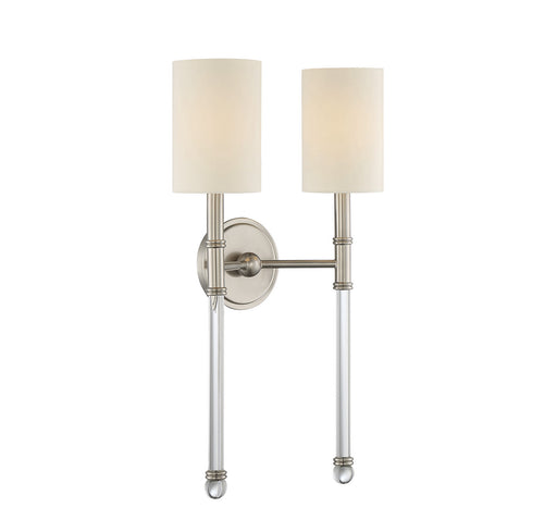 Savoy House 9-103-2-SN Two Light Wall Sconce, Satin Nickel