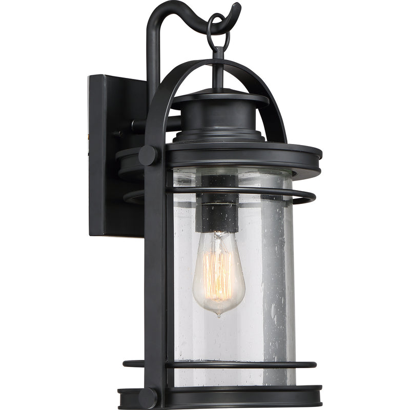 Quoizel BKR8410K Booker One Light Outdoor Wall Lantern, Mystic Black Main Image.jpg