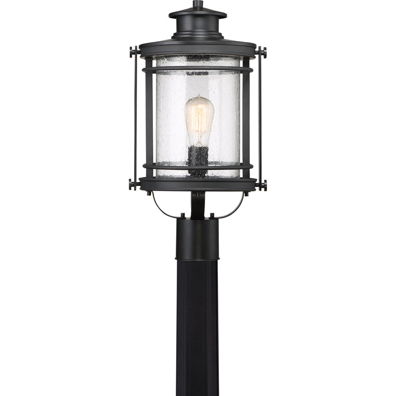 Quoizel BKR9010K Booker One Light Outdoor Post Mount, Mystic Black Main Image.jpg