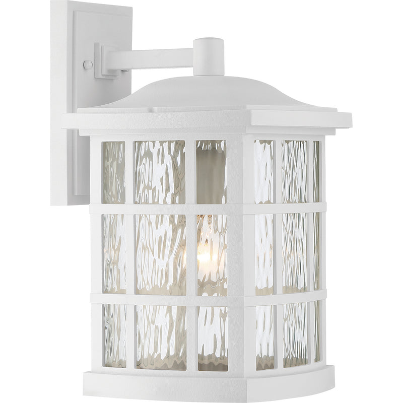 Quoizel SNN8409W Stonington One Light Outdoor Wall Lantern, White Lustre Main Image.jpg