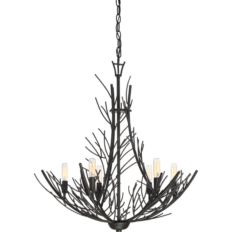 Quoizel THL5006MK Thornhill Six Light Chandelier, Marcado Black Main Image.jpg