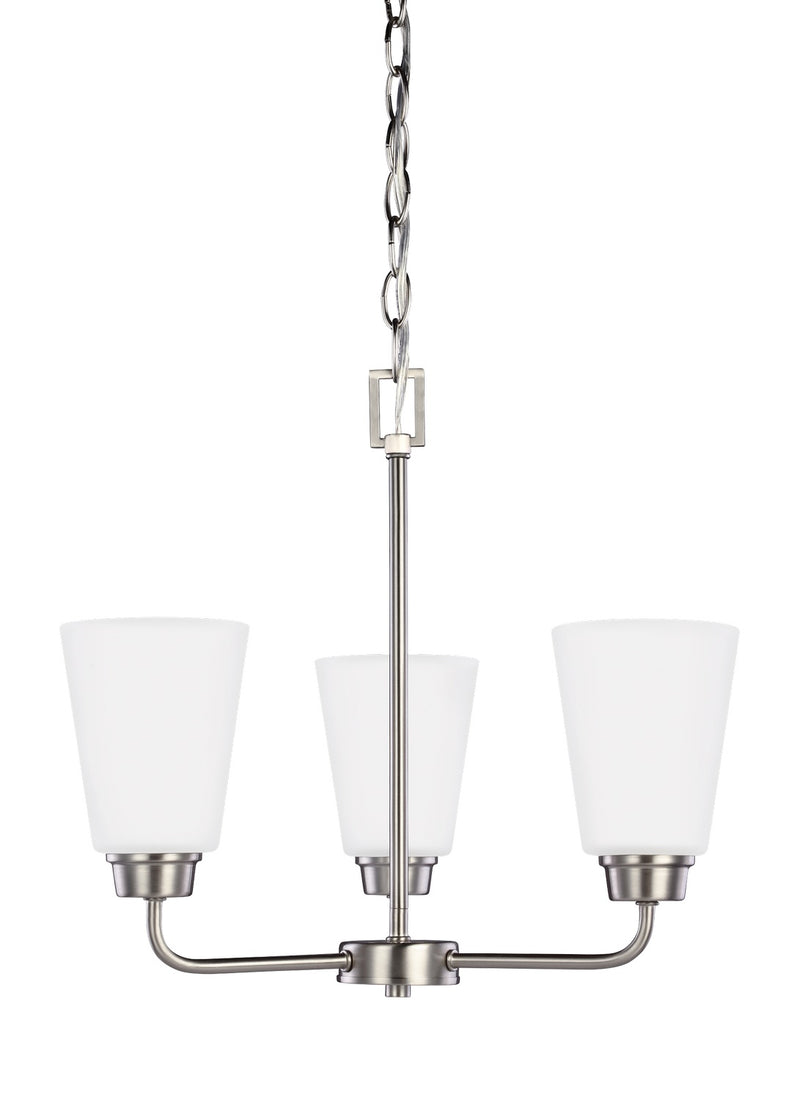 Generation Lighting 3115203-962 Kerrville Three Light Chandelier, Brushed Nickel Main Image.jpg