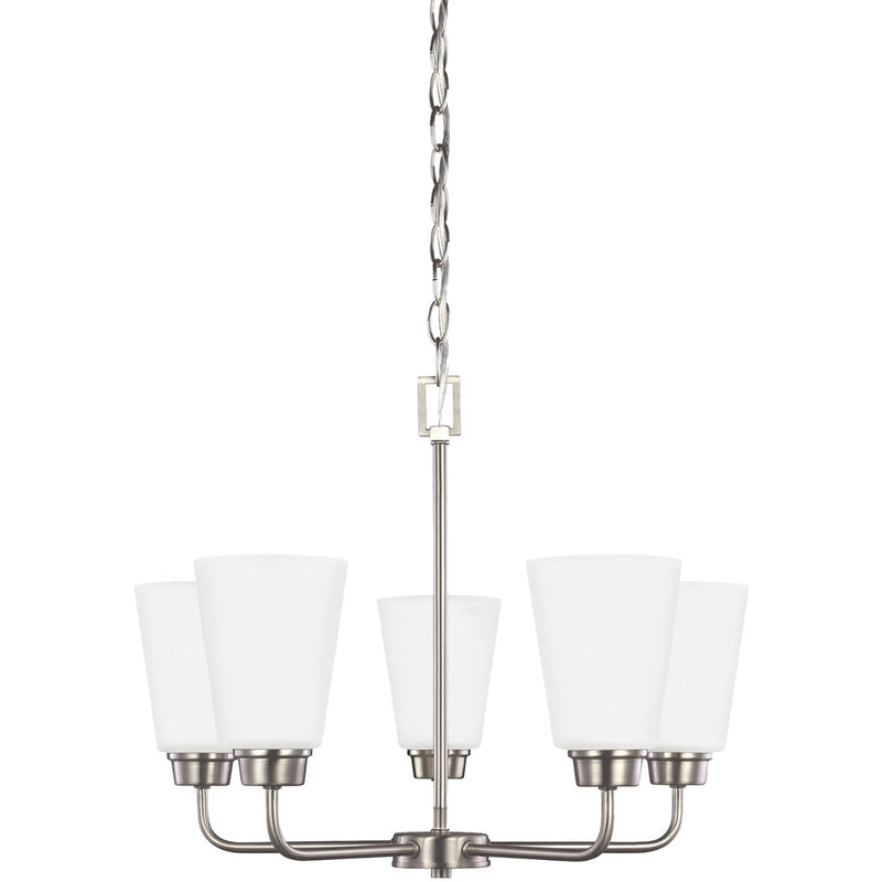 Generation Lighting 3115205-962 Kerrville Five Light Chandelier, Brushed Nickel Main Image.jpg