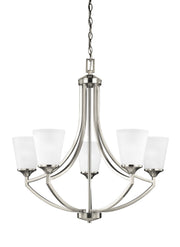 Generation Lighting 3124505-962 Hanford Five Light Chandelier, Brushed Nickel Main Image.jpg