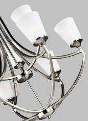Generation Lighting 3124509-962 Hanford Nine Light Chandelier, Brushed Nickel Alternate Image.jpg