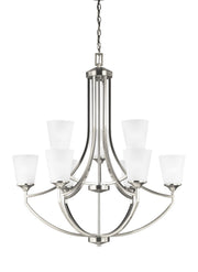 Generation Lighting 3124509-962 Hanford Nine Light Chandelier, Brushed Nickel Main Image.jpg